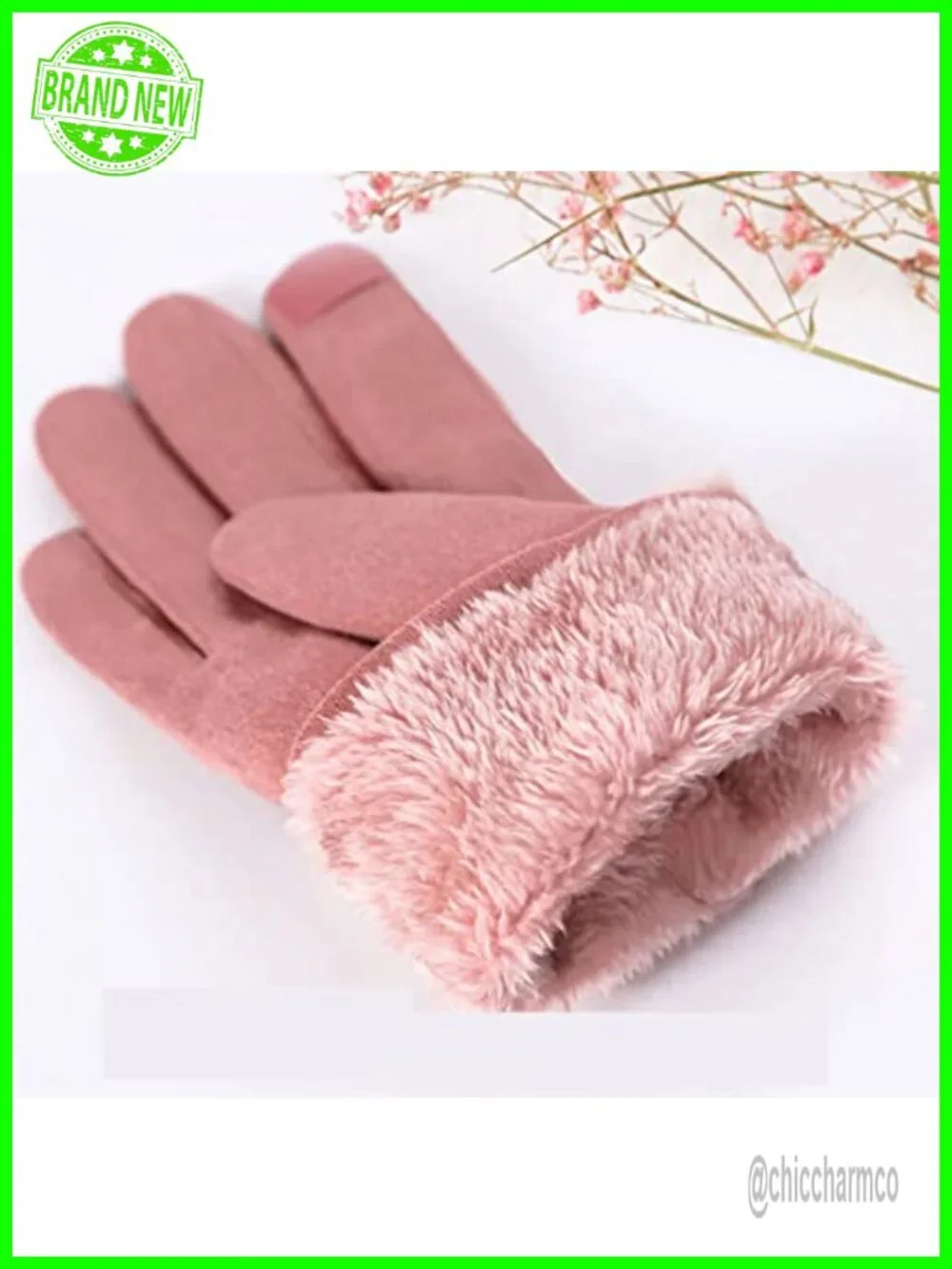 Winter Gloves Women Touch Screen Thermal Fleece Lined Ski Snow Gloves Suede Wool